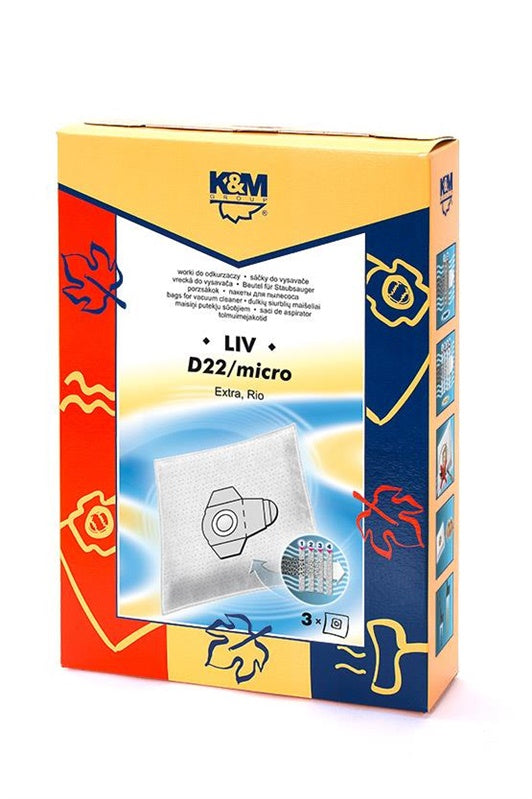 Worki do odkurzacza K&M D22 Mikro, 3 szt.