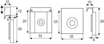 Mirror mounts, 22.05.100, 4 pcs.