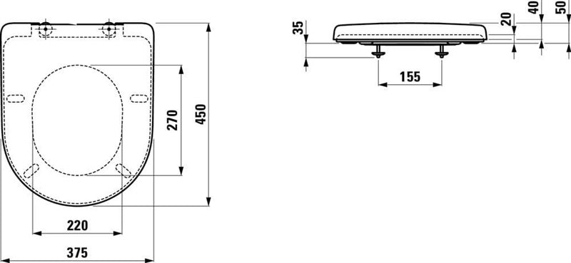 UNITAZO DANGTIS LAUFEN PRO 37.5 x 45.0 cm