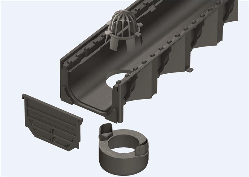 Set of plastic gutter accessories, Aco HexaLine 319287