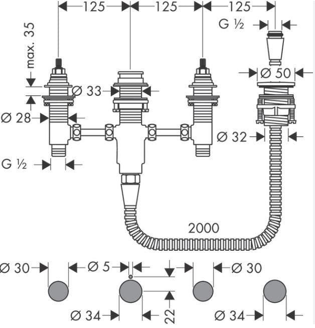 Dalis pajungiamoji Basic Set 13244180 maišytuvo 71456000
