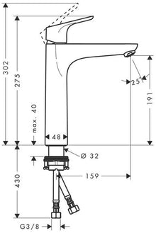 Praustuvės maišytuvas HANSGROHE FOCUS 31518000, chromo