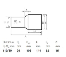 Connection to Wavin drainage pipe, Ø 80/110 mm