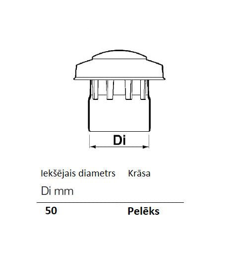 Ventiliacinis stogelis Wavin, Ø 50 mm