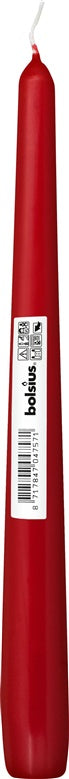 Žvakė, kūginė Bolsius, 24.5 cm, raudona