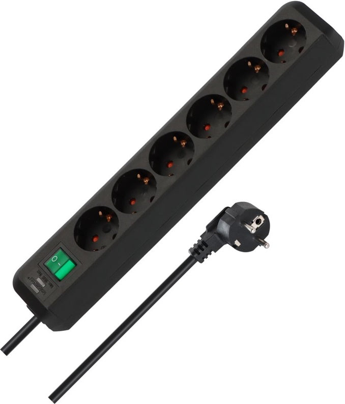 Przedłużacz domowy BRENNENSTUHL ECO-LINE, 6 gniazd, 1,5 m
