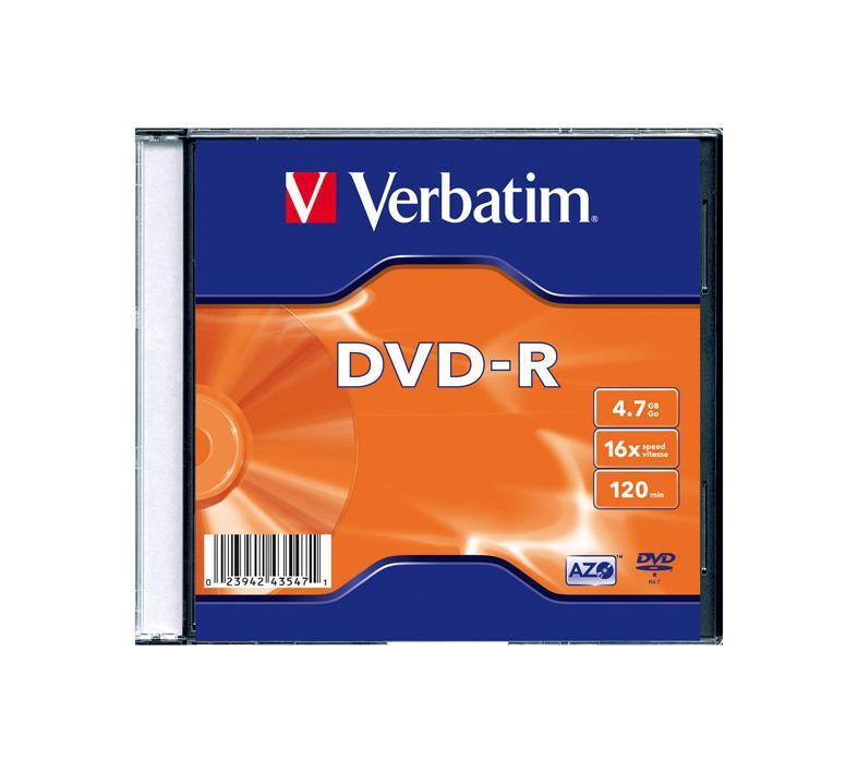 Компакт-диск DVD-R Verbatim, 4,7 ГБ