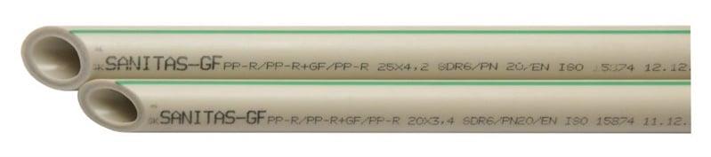Fiberglass pipe Sanitas, 20 x 3.4 mm x 4 m