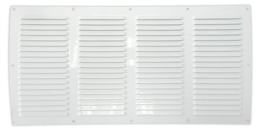 Aluminium ventilation grille, 100 x 200 mm, white