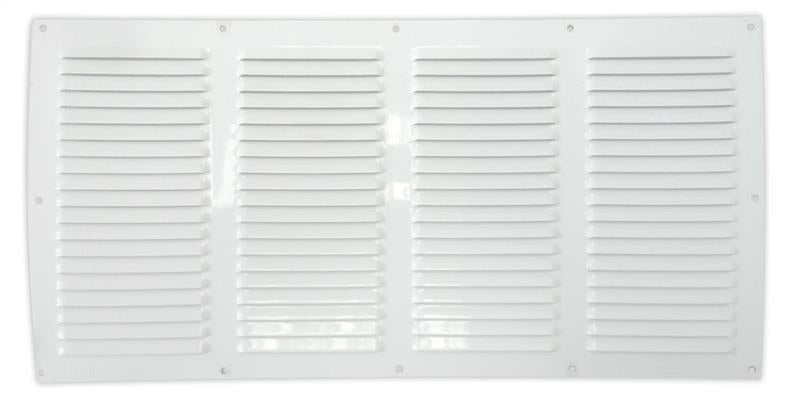 Aluminium ventilation grille, 100 x 200 mm, white