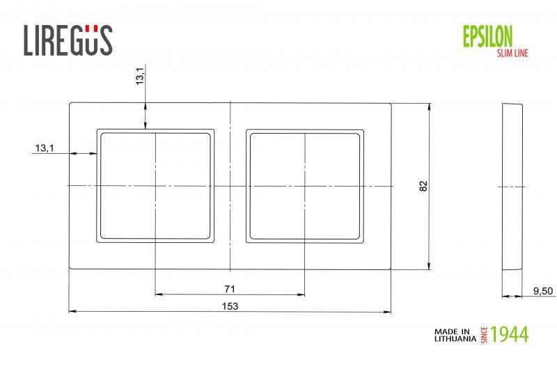 Dvivietis rėmelis LIREGUS EPSILON, baltos spalvos