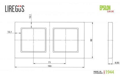Dvivietis rėmelis LIREGUS EPSILON, baltos spalvos