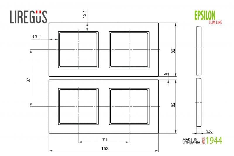 Dvivietis rėmelis LIREGUS EPSILON, baltos spalvos