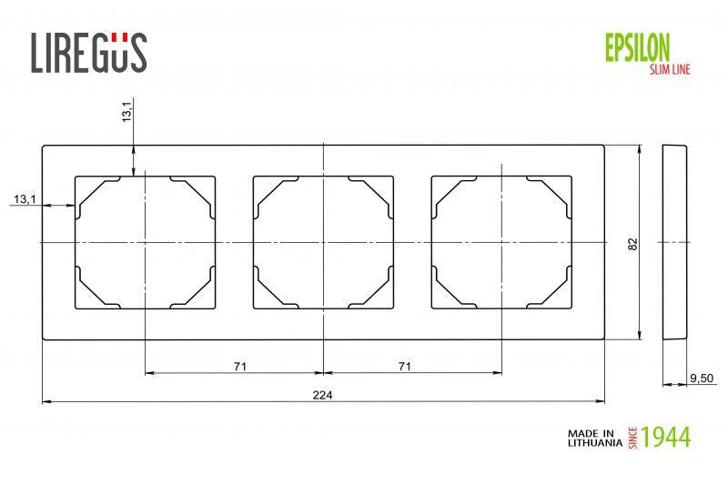 Trivietis rėmelis LIREGUS EPSILON, baltos spalvos