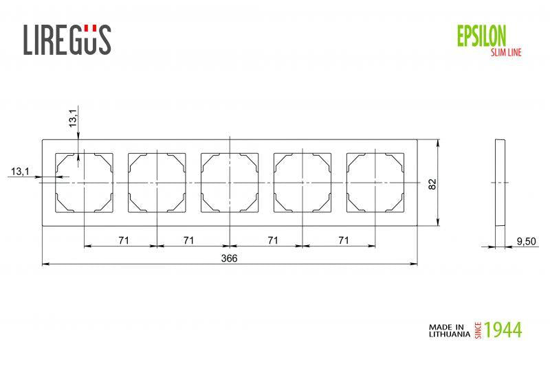 Penkiavietis rėmelis LIREGUS EPSILON, baltos spalvos