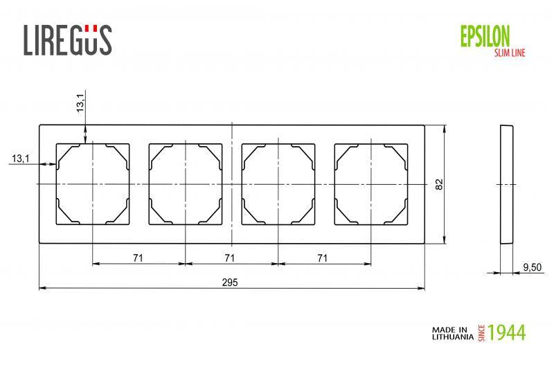 Four-gang frame LIREGUS EPSILON, sand-colored