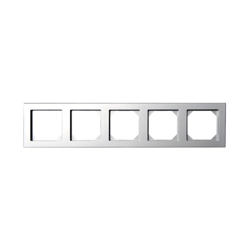 LIREGUS EPSILON five-gang frame, metal-coloured