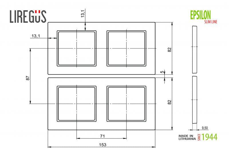 Dvivietis rėmelis LIREGUS EPSILON, juodos spalvos