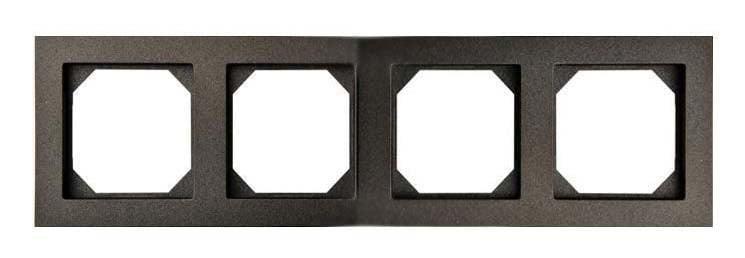 Four-gang frame LIREGUS EPSILON, black