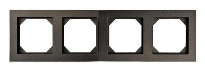 Four-gang frame LIREGUS EPSILON, black