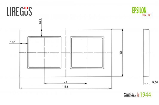 Dvivietis rėmelis LIREGUS EPSILON, šampano spalvos