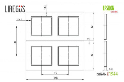 Double frame LIREGUS EPSILON, champagne color