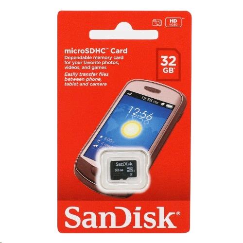 Atmintinės kortelė Sandisk microSDHC CL4, 32GB