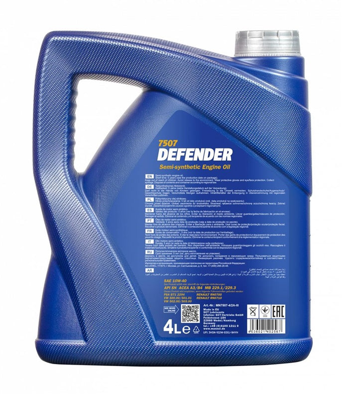 Automobilio variklio tepalas Mannol Defender, 10W-40, 5 l