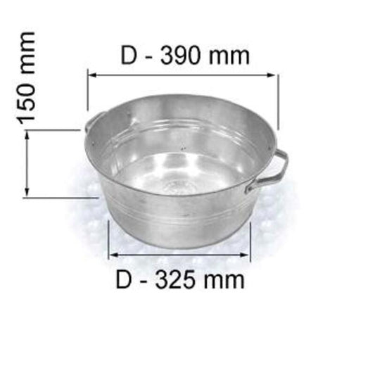 Galvanized tub, 13 l, 39 x 15 cm