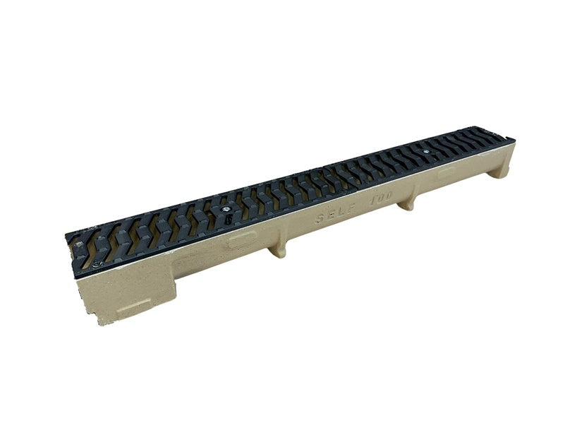 Drainage channel with cast iron grates Stora Drain Self, 1 m