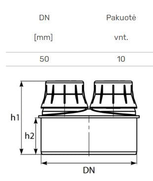 Vidaus kanalizacijos alsuoklis HTplus, Ø 50 mm
