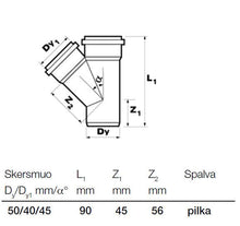 Wavin Internal Sewage Tee, Ø 40 / 50 mm, 45°