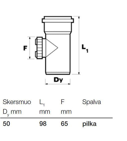 Wavin internal sewage cleaning pipe, Ø 50 mm