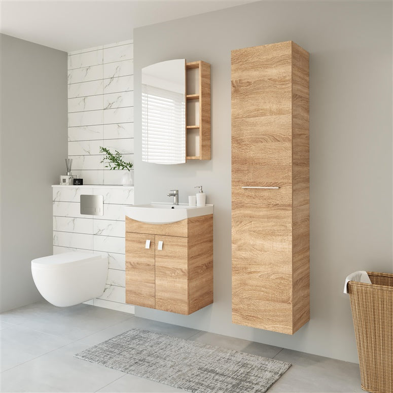Vonios spintelė su veidrodžiu Riva SV54 Sonoma Oak