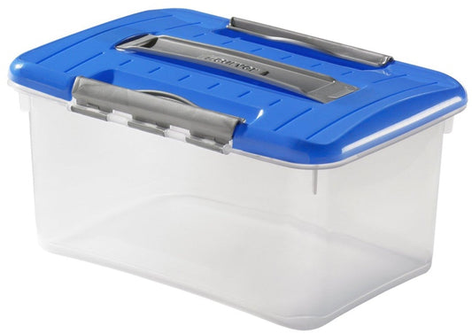 Storage box CURVER, 15 l, clear, blue, 37.4×28×21 cm