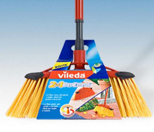 Vileda 2-in-1 Outdoor Broom with Handle