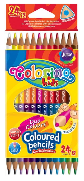 Dvipusiai spalvoti pieštukai COLORINO 33046PTR, 24 spalvos