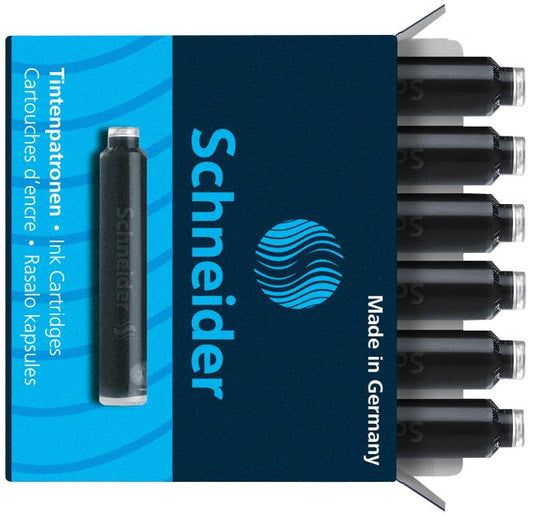 Rašalo kapsulės Schneider, juodos, 6 vnt