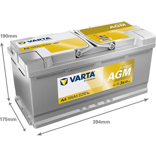 Akumuliatorius Varta A4, 105 Ah, 950 A, 12 V