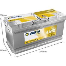 Аккумулятор Varta A4, 105 Ач, 950 А, 12 В
