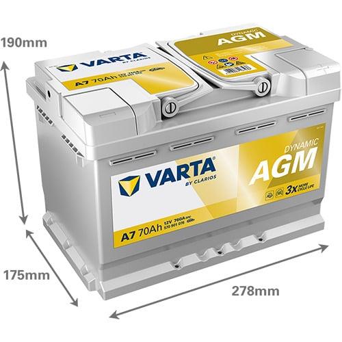 Akumuliatorius Varta Silver Dynamic A7, 12 V, 70 Ah, 760 A