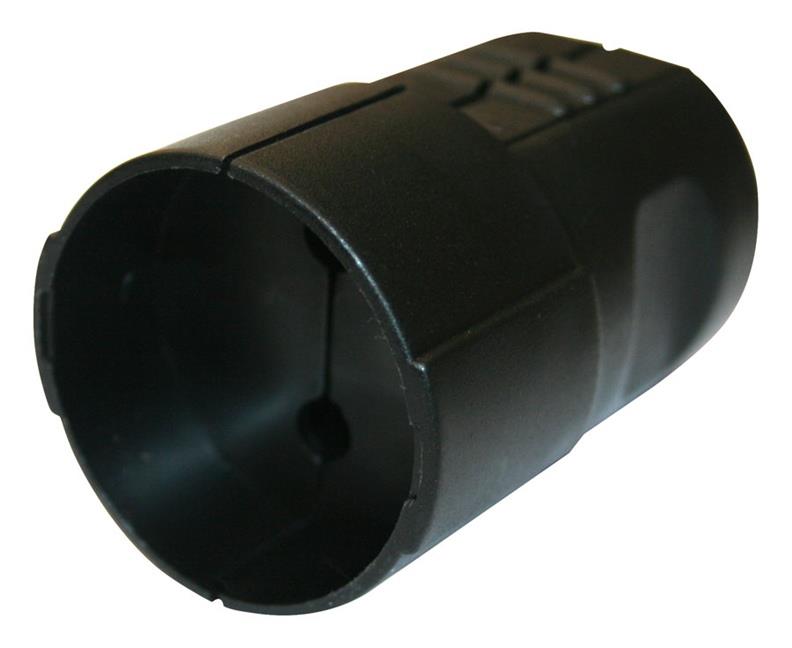 Extension socket N&L, 2P, 16A, 250V, black