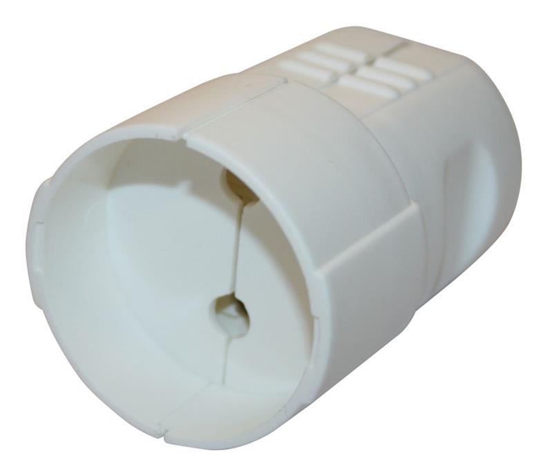 Extension socket N&L, 2P, 16A, 250V, white