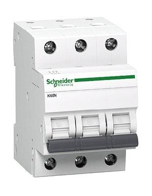 Circuit breaker Schneider K60N, 3P, C, 6kA, 20 A