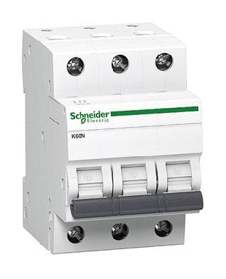 Automatic circuit breaker Schneider K60N, 3P, C, 6kA, 25 A