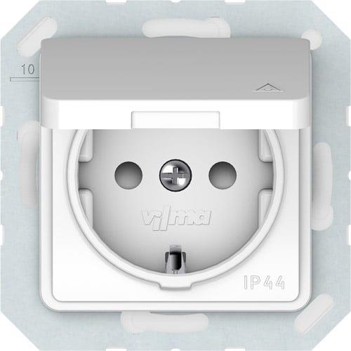 Socket Vilma SL250, with earth, white, IP44