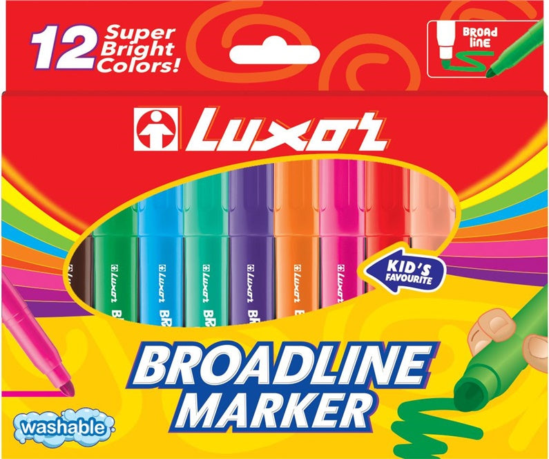 Flomasteriai LUXOR BROADLINE MARKER 6180, vienpusiai, 12 vnt