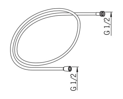 Dušo žarna Oras 241020-60, 200 cm, 1/2''
