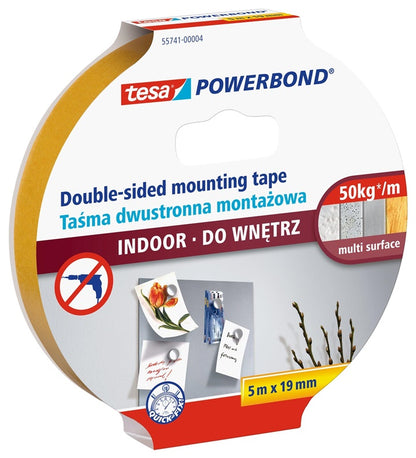 DOUBLE-SIDED ADHESIVE TAPE FOR INDOOR USE (5 m X 19 mm)