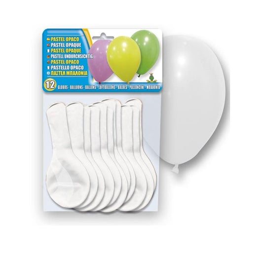 White balloons, 12 pcs.